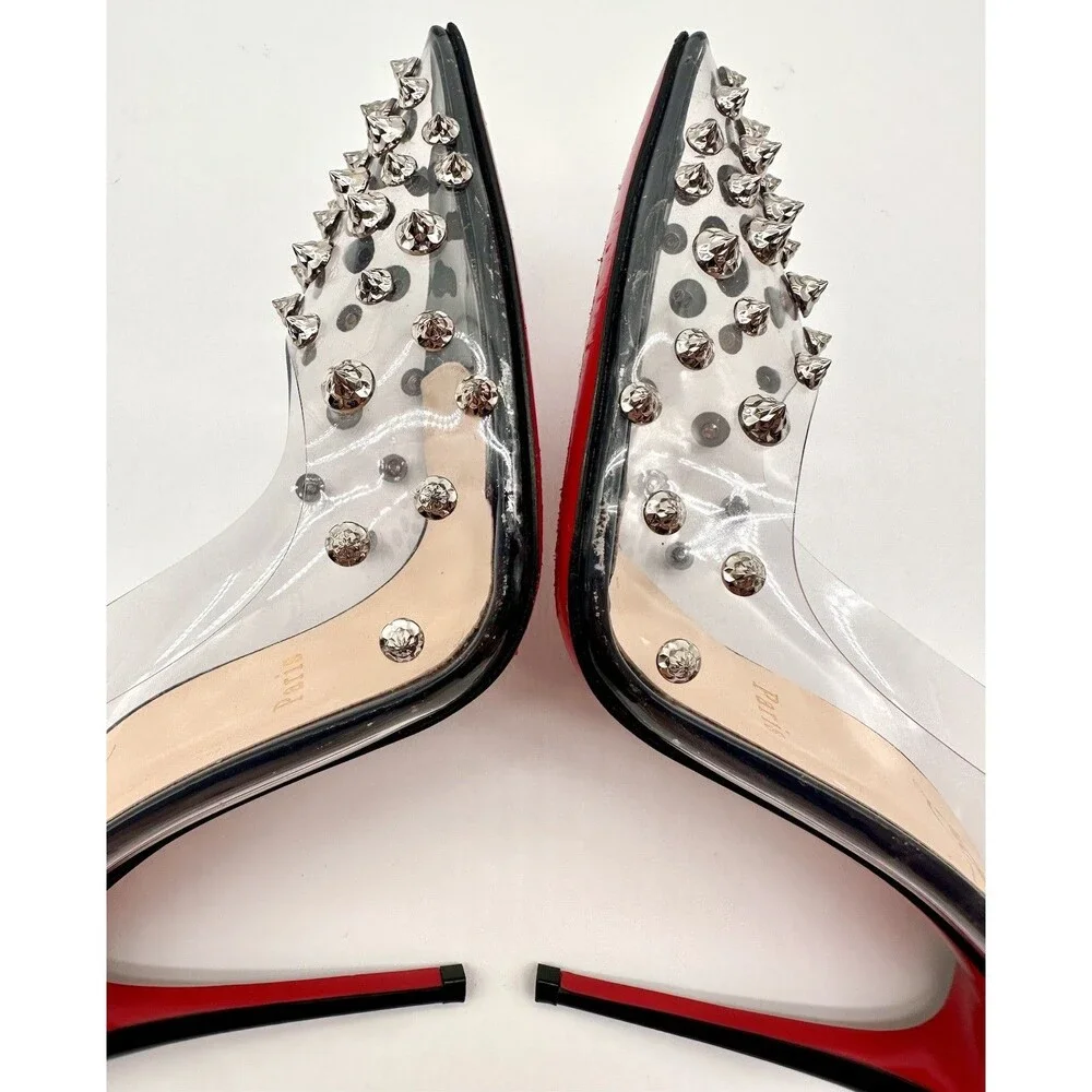 Christian Louboutin Patent PVC Collaclou 100 Pump Black High Heels EU38.5 US8.5
